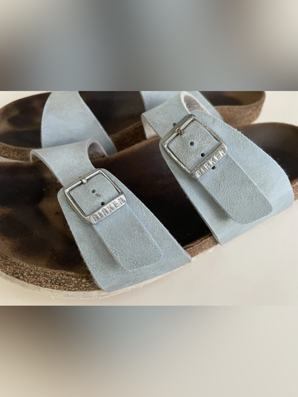 Birkenstock Silver Double Strap Sandals - Picture 10 of 12
